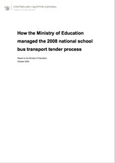 NZ How The Ministry Of Education Managed The 2008 National School Bus Transport Tender Process